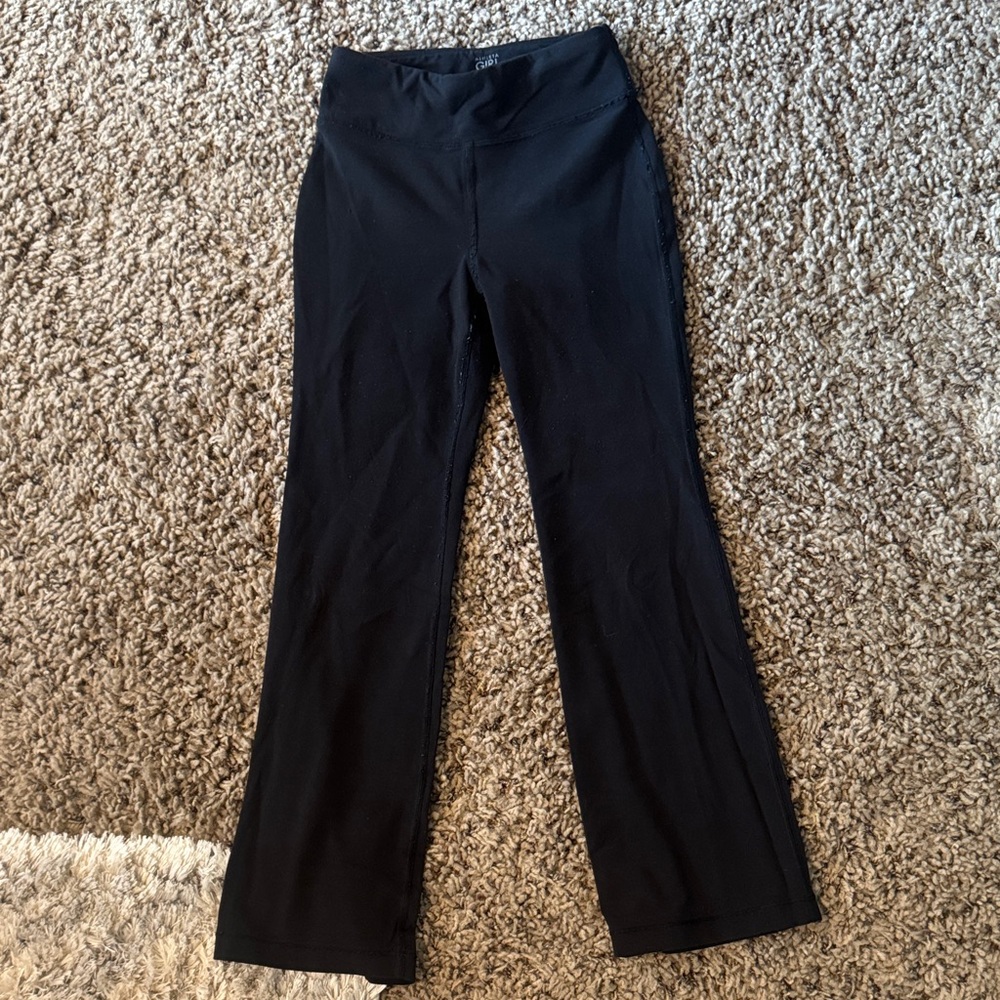 Athleta Girls Chit Chat Black High-Rise Flare leggings